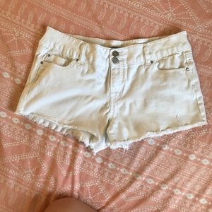 White jean shorts